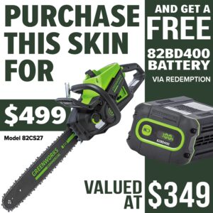 GREENWORKS 18in 2.7kW Chainsaw - promotion