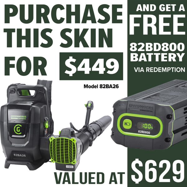 GREENWORKS Dual Port Backpack Blower - PROMOTION