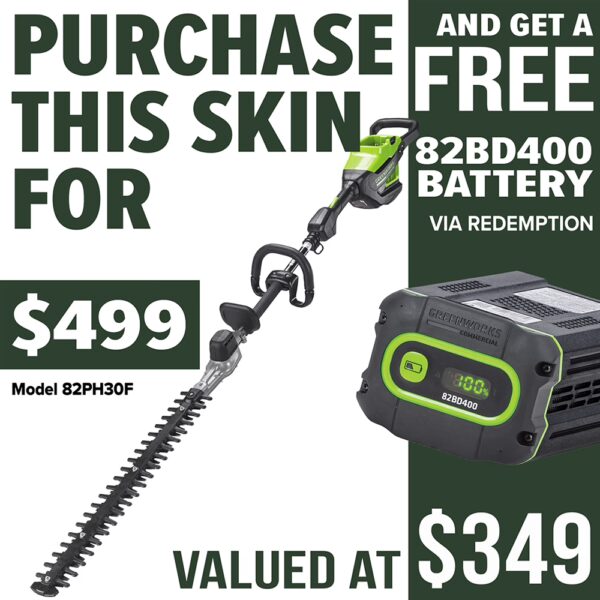 GREENWORKS Short Pole Hedge Trimmer - promotion