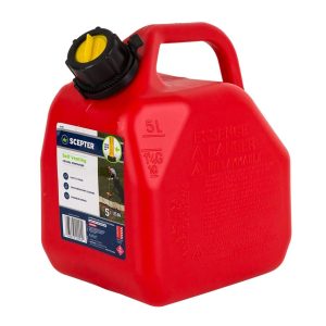 5 LIT. RED PLASTIC FUEL CAN